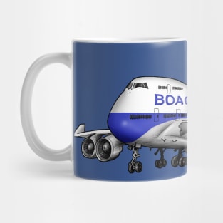 BOAC 747 Jumbo Jet Cartoon Art Mug